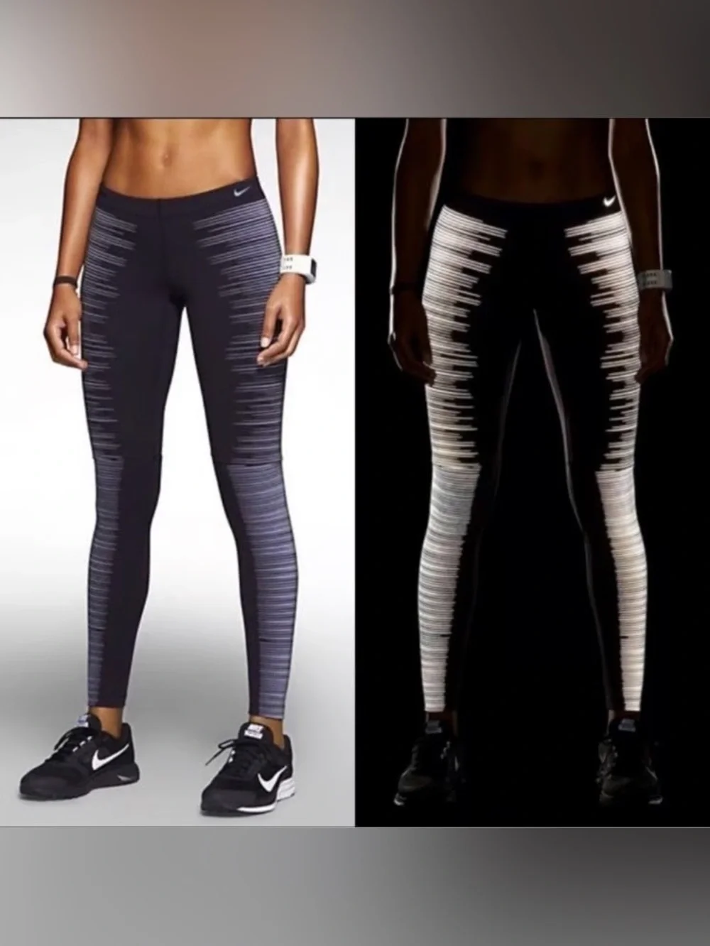 Nike Dri-fit Women’s Black Reflective Running Tights M